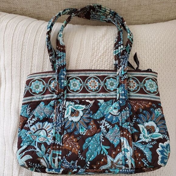 Vera Bradley Vintage Java Blue Shoulder Handbag - Picture 3 of 12